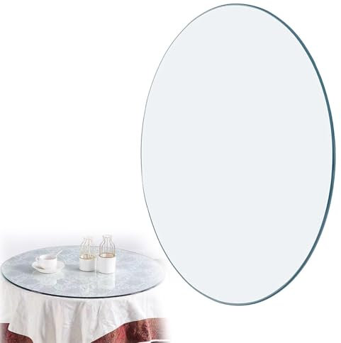 Runde Tischplatte aus gehärtetem Glas für Esstisch, Kaffee- und Gartentische, transparent, 78,9 cm, kreisförmig