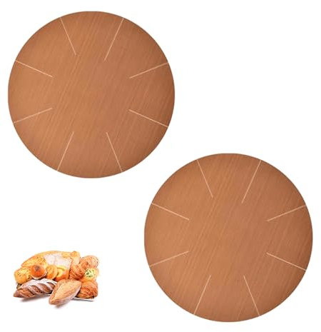2 Pezzi Carta Forno Riutilizzabile,Carta da Forno Premium,Fogli Permanente,Foglio da Forno a Lunga Durata,Resistente al Calore,Antiaderente,Ritagliabile,Lavabile in Lavastoviglie per Pane (Rotondo)