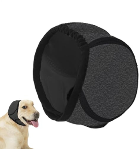 Ohrwickel ohne Klappen, für Hunde, geräuscharm, kationisch, Neopren, wasserdicht, rutschfest, verstellbar, für Haustierpflege, Bad, Feuerwerk