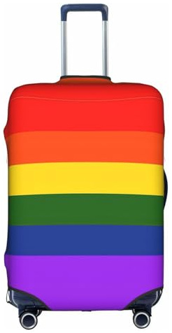 GXUNGT Reisegepäckhülle mit Regenbogen-Flagge, personalisierbar, faltbar, perfekt für alle Reisenden, weiß, XL