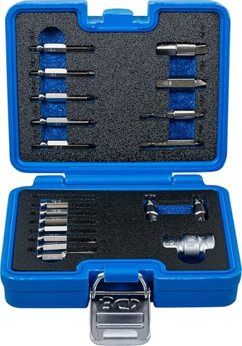 BGS 9173-1 | Schraubenausdreher-Satz | Innensechskant & T-Profil (für Torx) | 19-tlg. | Größen 1,5 - 10 mm und T10 - T55 | Antrieb Innenvierkant 6,3 mm (1/4) & 10 mm (3/8) | Chrom-Vanadium-Stahl (S2)