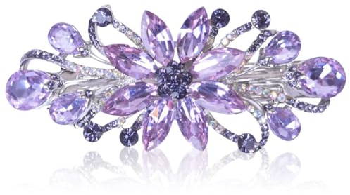 Goiern Blumen Luxus Schmuck Design Haarnadel Strass Haarklammer, Auch perfekte Geschenke zum Muttertag für Mama (Lila)