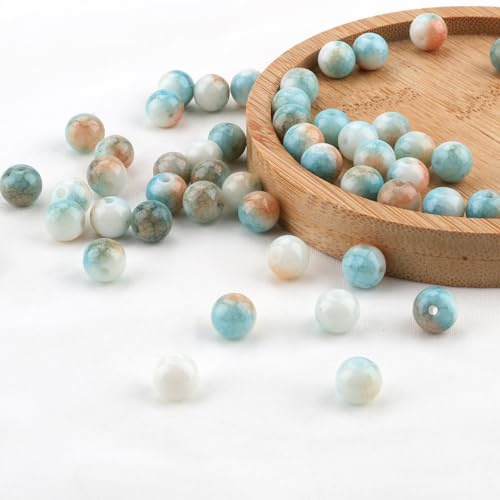msymsyu Edelsteinperlen 8 mm Glasperlen 100 Stk Kristall Perlen Farbe 8 | Runde Lose Perlen mit Löchern für DIY Armbänder Halsketten Schmuckherstellung Steinperlen Ideale Wahl für Feste und Feiern