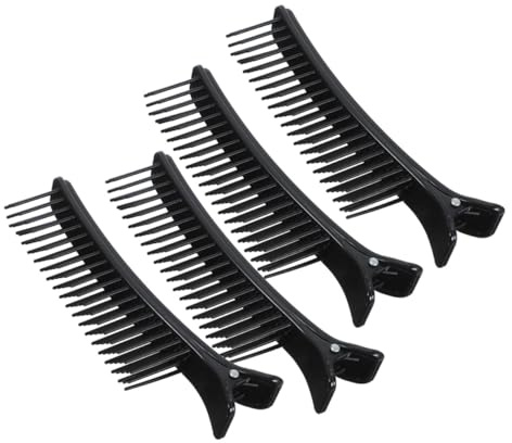 Gogogmee Lot De 4 Pinces De Séparation Pour Coloration Des Cheveux, Clips De Coiffure Noirs, Antidérapants, Outils Professionnels Pour Coiffeurs, Usage Salon Et Personnel
