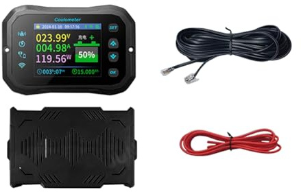 Fangxuee WiFi Coulomb Meter Power Volt-Ammeter for Lithium & Lead Acid Batteries RV Battery Capacity Indicator & Monitor KM160F