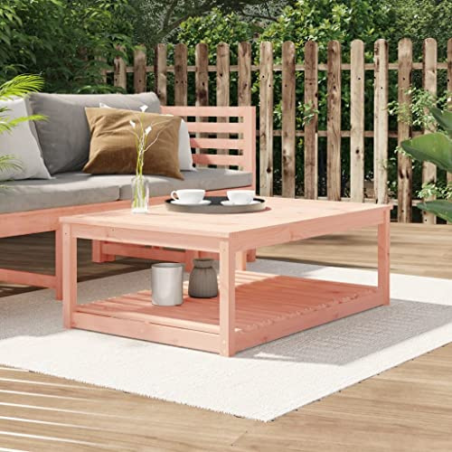 HaoChrymec Gartentisch aus Massivholz Douglasie, 121x82.5x45 cm, Stabil, Wetterfest, Beistelltisch für Garten und Balkon, Loungetisch Outdoor, Balkon Tisch, Gartenmöbel, Holz, Unbehandelt
