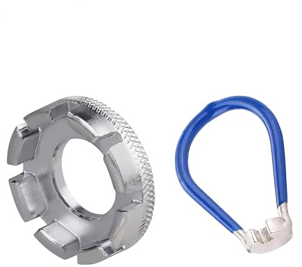 2 Pcs Spoke Wrench Set Silver Blue Bike Spoke Key Tool | Metal spoke wrench set . Essential for bicycle spoke adjustment and maintenance. Fits most standard bike spokes.