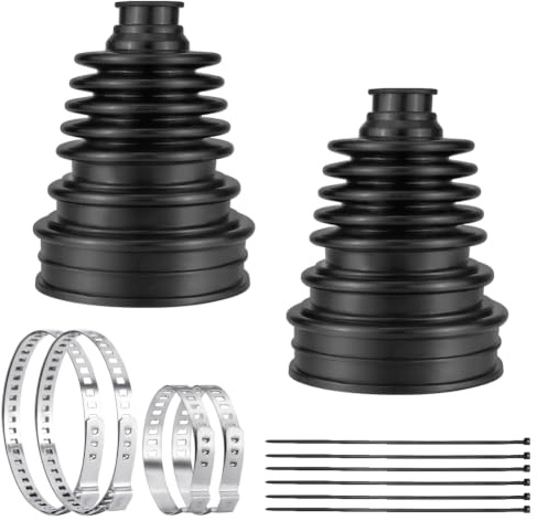 BNGXR Lot de 2 manchons de réparation, ensemble de manchons d'arbre flexibles en silicone, kit de manchons d'arbre avec colliers et serre-câbles, jeu de soufflets universel pour arbre de transmission