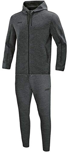 JAKO Herren Jogginganzug Premium Basics mit Kapuze, Anthrazit-Meliert, M