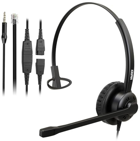 Mairdi Phone Headset with Microphone Noise Canceling, Telephone Headset with RJ9 Jack for Landline Deskphone, Office Headset for Call Centers, Works for Yealink Avaya Cisco Polycom