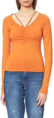 NA-KD Neck Detail Top Camisa, Naranja, XL para Mujer