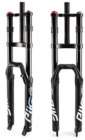 TOMYEUS Forcella MTB Downhill 26/27.5/29 Pollici, Forcella Ammortizzata Mountain Bike Freno a Disco da 1-1/8 Corsa 150mm per DH/XC/BMX Forcelle Ammortizzate (Colore : Black, Size : 27.5 inch)