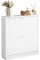 SoBuy Zapatero Estrecho para Entrada Recibidor, Mueble Zapatero con 2 Solapas, Organizador Estrecho para Pasillo - Ideal para Espacios Reducidos 76x18x78cm Blanco FSR99-W