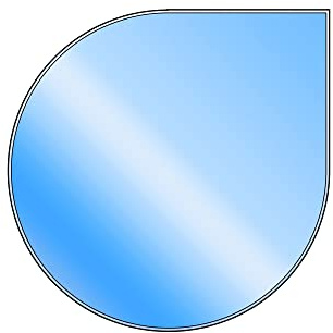 LANZZAS Bodenplatte Tropfen - 1100 x 1100 mm - Glasplatte | Funkenschutzplatte aus Glas
