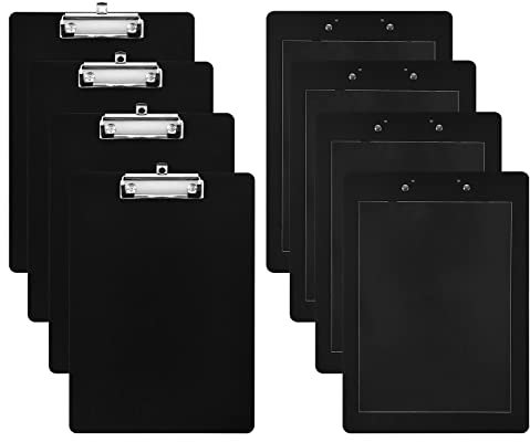 4 Pieces Magnetic Clipboards Black Clip Board with Low Profile Letter Size Clipboards 9X 12.5 Inch Standard Clip Hardboard Magnetic Clipboard for Refrigerator for Office Classroom Home Factory