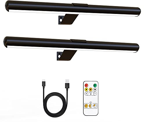Picture Light 2pack 13inch with Remote Control,Rechargeable Battery Painting Light for Art Display,Led Accent Art Light for Wall Gallery Pictures Painting Dartboard Full Metal Dimmable