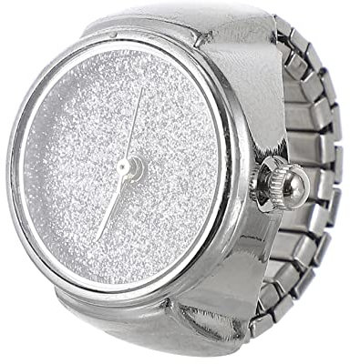 UKCOCO Ringuhr Vintage Mit Quarzwerk Uhrenring Für Damen Und Herren Fingeruhr Im Modischen Glitzer-Stil Geschenkidee Für Geburtstag Und Weihnachten