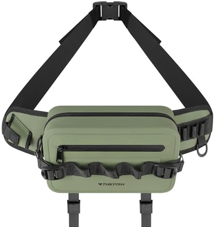 THKFISH Angeltasche Wasserdicht Hüfttasche IPX8, Bauchtasche Wasserdicht mit Luftdichtem Reißverschluss,für Outdoor-Fliegenfischertasche,Laufen, Sport im Freien, Training