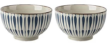TEmkin Salatschüssel, Salatsuppe, Ramenschüssel, groß, stapelbar, rund, feines Porzellan, Müsli, Nudeln, Servierschüssel-Sets, Keramikschalen, 2er-Set, Suppenschüssel