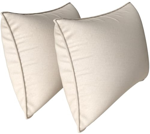 DYNMC you Set Di Cuscini Per Divano Grande, Morbido Rivestimento in Cotone, OEKO-TEX - Confortevole Cuscino Decorativo, Media Durezza (40, Centimetri, 60, Centimetri, Beige)