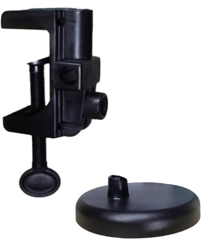 LAUGHERER Tischlampe Universal Sockel Clip Tischlampe Rund Bodenplatte Schwenkarm Schreibtischlampenhalter ABS