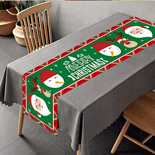 Tischdecke Weinachten Tischläufer Dekoration Tisch Decken Weihnachts Tischdeko Bedruckt Tischband Deko Elegant Tischdekoration Tischtuch Fröhlich Weihnachtsdekoration für Zuhause Restaurant