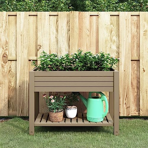 ShGaxin Lit surélevé de Jardin Marron Clair 110x45x79 cm polypropylène,Bordure Pierre,Kit Gabion,Gabion Jardiniere553