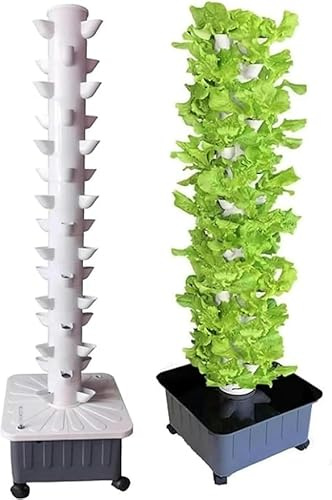 Set di torre idroponica a 15 piani e 45 fori Sistema di coltivazione idroponica, Sistema di Coltivazione Acquaponica,Kit di Coltivazione Aeroponica a Torre da Giardino per Erbe, Frutta e Verdura