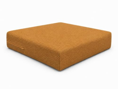 chilly pilley® Rattan-Möbelkissen, Gartenkissen, Sitzkissen, viele Größen und viele Farben 60x60x10, Kamel