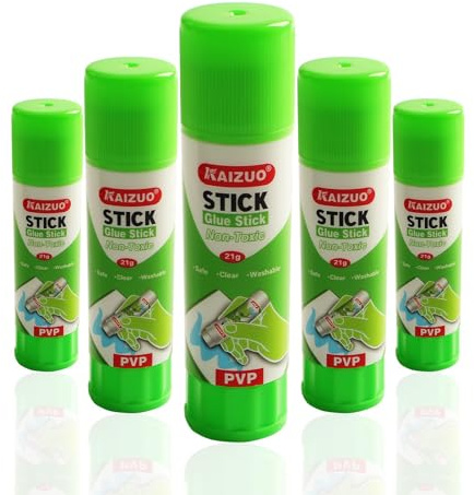 BCZAMD 3D Drucker Klebestift - 5PCS fester Kleber für Heißbettdruck Filament - Haftung der ersten Schicht verhindert Verformung - leichtes Lösen für ABS PLA PETG aus Glas PEI PET PEO Druckplatte