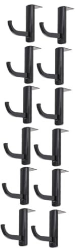 BELLIFFY 12pcs Headset Holder Hooks Practical Black Headphone Rack Hanger for Home Office School Lightweight Design to Prevent Scratching and Damage Easy