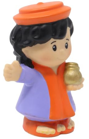 Little People Replacement Part for Collectible Fisher-Price Christmas Nativity Playset J2404 - Replacement Wiseman Figure Dressed in Orange and Purple and Carrying a Gift