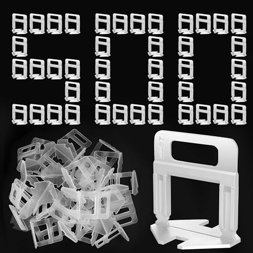 500 Stück Fliesen Nivelliersystem 2mm Fliesenklammern Zuglaschen Nivellierclips, Fliesen Verlegehilfe Set für Großformat fliesen, DIY Verlegung von Wand & Boden