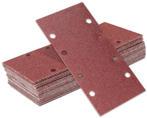 93x185 mm Schleifpapier Set, Schwingschleifer Schleifblatt Klett 40 Stück | Schleifpad 8 Loch, Rechteck Schleifblätter 40/60/80/120/240 Körnung für Bosch Schleifer