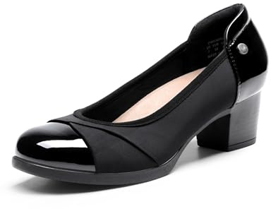DREAM PAIRS Scarpe con Tacco a Blocco Comode da Donna e Classiche Eleganti Décolleté con Soletta Ammortizzata,Size 40,Nero,DWUMPU2507
