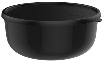 Mepal - Récipient pour micro-ondes Lumina - Boîte hermétique alimentaire avec couvercle pour frigo, congélateur, four vapeur, micro-ondes et lave-vaisselle - Bol de service - 3000 ml - Nordic black