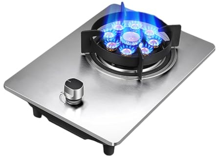Cuisinière À Gaz, Feu Féroce À Neuf Chambres De 5,0 KW,cuisinière À Gaz Tout En Cuivre En Acier Inoxydable, Cuisinière À Gaz Naturel/gaz Liquéfié,de Bureau/intégrée,avec Protection Contre L'extinction