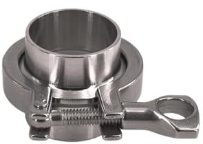 VELORE 2 Tri Clamp x 45mm 1-3/4 Pipe OD Stainless Sanitary 2 PCS SS304 Weld Ferrules + 1 PC SS304 Clamp + 1 PC Gasket