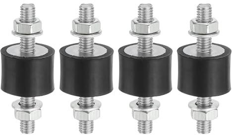 PATIKIL 4 Stück M6 Gummipuffer Stoßdämpfer, 15 x 20mm VV Stoßdämpfer mit Schrauben, Schwingungsdämpfer Anti Vibration, Gummi Isolator Halterungen Für Luftkompressoren Benzinmotoren