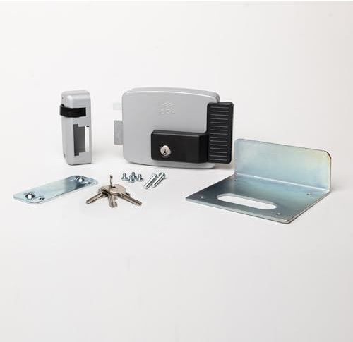 CISA - Cerradura eléctrica por colocar 111721502N7 - Cerradura eléctrica CISA con llave interna - Cerradura eléctrica para puerta exterior de entrada 50 regulable - Mano izquierda - Acabado gris