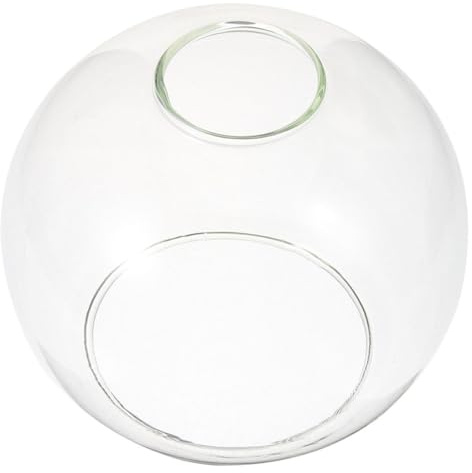 Garneck Double Hole Glass Globe Lampshade Clear Glass Lamp Shade E27 Dual Opening Pendant Light Cover Replacement for Home Farmhouse Decor