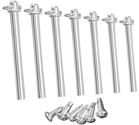 Mobestech Kit de Réparation pour Éventail Pliant à Main Rivets à Tige Métallique en Fer Argenté, 7 Sets, Facile à Installer et Retirer, pour Débutants