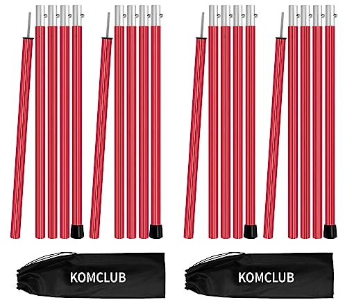 KOMCLUB Zeltstangen Camping-Planenstangen 10er-Pack Edelstahl Verstellbarer Vorhang Pfosten Vorhang Pfosten Baldachin Edelstahl Ersatz Vorhang Pfosten 198 cm 2 Sets
