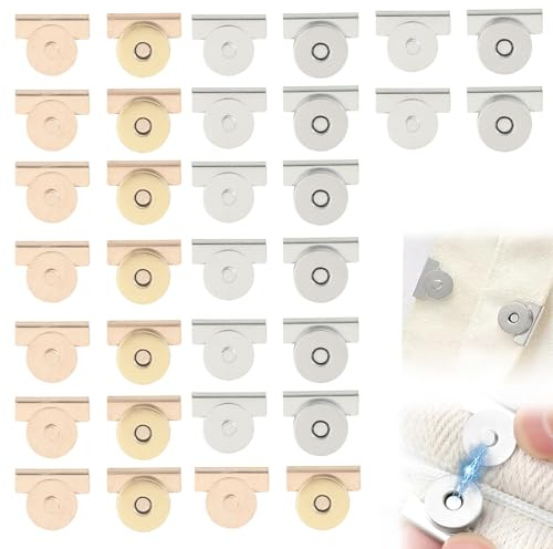 16Pairs Seamless Magnetic Buckle Clasp, Magnetic Snaps for Bags Clothing and DIY Crafts, No-Sewing Clip Closures