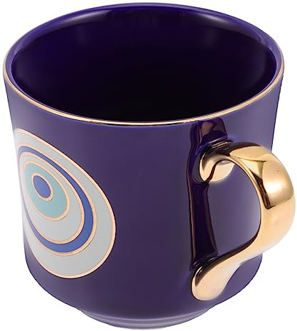 LOLIPPYY Taza De Café Turca Dibujada Mano Forma De Ojo De Fátima Taza De Para Leche De Para Recipiente De Para Bebidas Para Desayuno