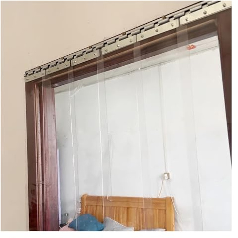 PVC-Streifenvorhang Transparent, Türvorhang Transparent Streifenvorhänge Balkontür Vorhang,Winddicht Wasserdicht PVC-Streifen Stallvorhang(105x190cm/41.34x74.8in)