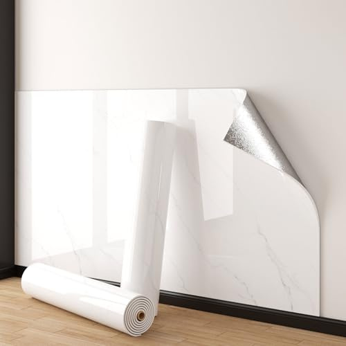 ByteRunning Papier Peint Autocollant Effet marbre,Rouleau de Papier Peint Autocollant Imitation marbre,Dalle De Plafond,épaissi,imperméable et résistant à l'huile,pour Cuisine,Salon,Fond Décor TV