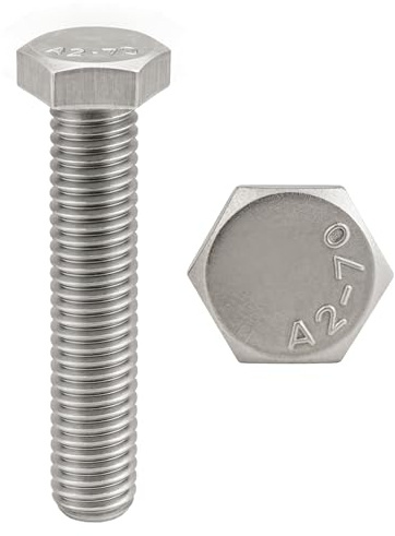 PRORAJE Rostfria skruvar M16x40 mm Fullgängad Sexkantshuvud (M16 x 40) - Rostfritt stål A2 (304) - Sexkantsskruv H (TH) - DIN 933: Förpackning med 5 st