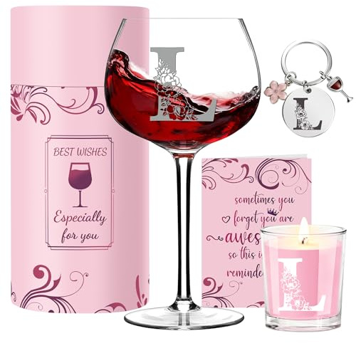 EcoUtens Personalised Wine Glass for Women, Customized Birthday Valentine Wedding Christmas Drinking Glasses Wine Gift Personalised Birthday Gifts Idea for Women,Mom,Wife,Sister,Daughter,Friend (L)