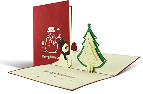 Diese-Klappkarten Weihnachtskarte mit Umschlag, Schneemann, Gutschein, edel, klassisch, besonders, christlich, hochwertig, Adventskarte, Geschenkidee, Frohe Weihnachten, Merry Christmas, W14